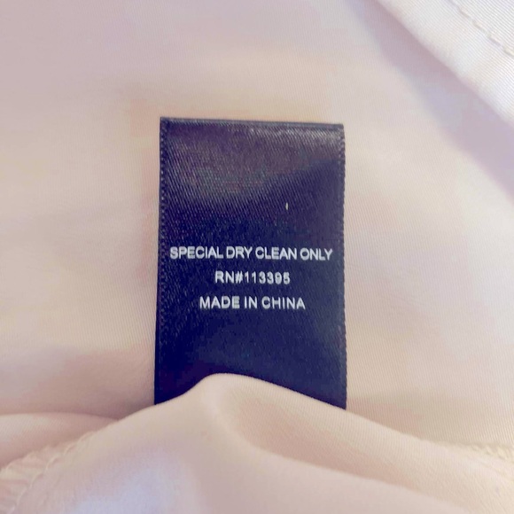 Peach Pleated Dress by Ark & Co. with Tie Back Closure and Beaded tassels Sz L - Picture 11 of 14